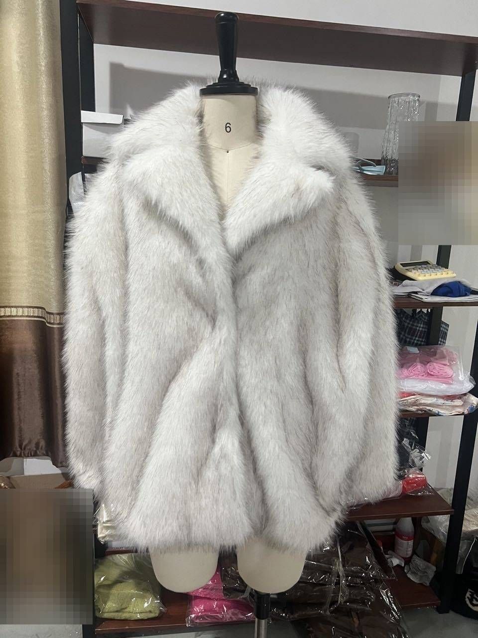 Elegant White Faux Fur Coat For Women - Short Lapel Collar Winter Jacket, French-Inspired Fluffy Outerwear, Lightweight Warm Cropped Coat_voghion.com