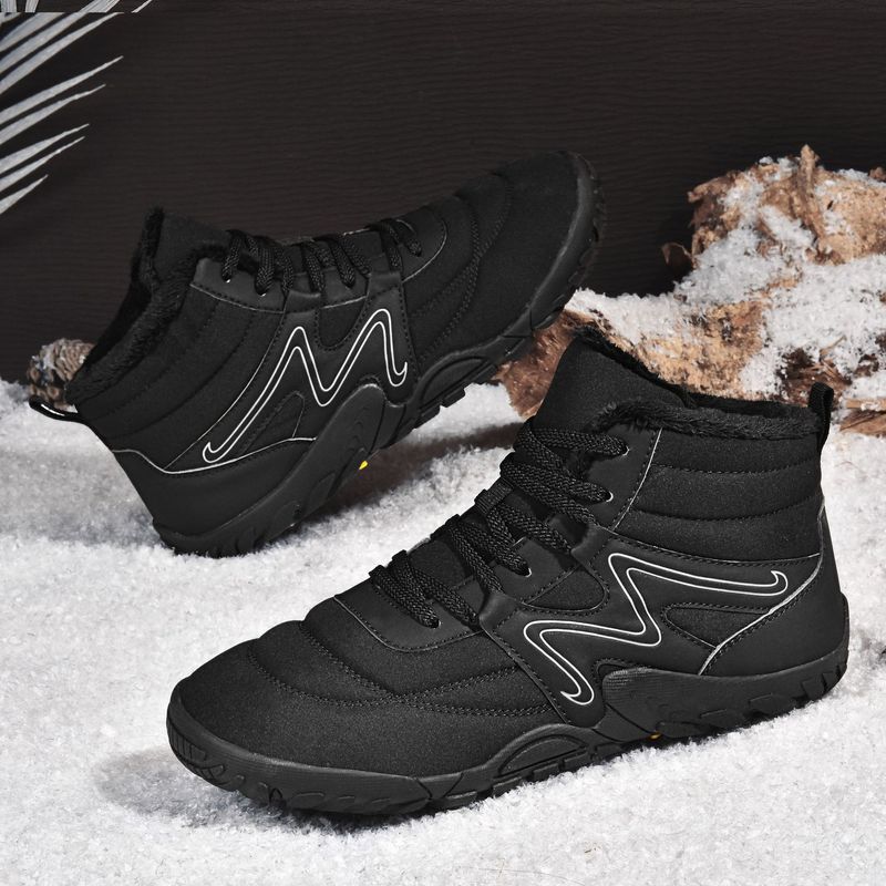 Men's Winter Snow Boots Waterproof High-Top Outdoor Shoes With Non-Slip Rubber Sole, Insulated Warm Lined Shoes For Hiking, Casual Unisex Boots_voghion.com