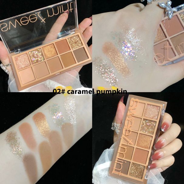 Make Up Sweet Mint Ten Color Eye Shadow Plate Pearlescent Matte Fine Flash Daily Affordable Cement Big Site Eye Shadow_voghion.com