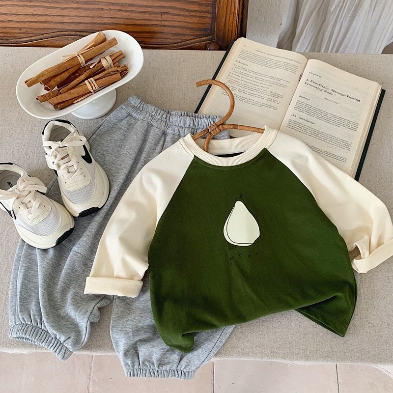 Abbigliamento coreano autunnale per ragazzi e ragazze, maglietta di base traspirante in cotone, maglietta a maniche lunghe per bambini 2024, ragazze_voghion.com