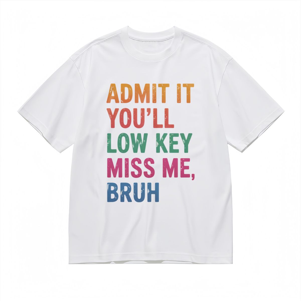 Women's All-Season Comfortable Classic Rainbow Text Humorous Design T-Shirt_voghion.com