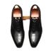 2021 Autumn Winter Casual British Style Pointed Toe Hollow Lace-up Business Leather Embossed Men's Single European_voghion.com