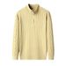 Herren-Strickpullover, dick, halbhoch geschnitten, mit Reißverschluss, lässig, lockere Passform, für Herbst/Winter_voghion.com