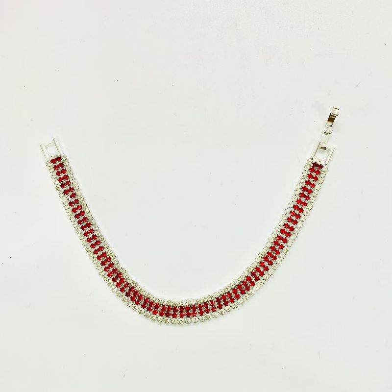Nuovo braccialetto di cristallo romano di lusso a colori misti per donna, catena semplice con griffe in oro e diamanti all'ingrosso_voghion.com