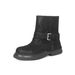 Women's Distressed Western Ankle Boots - Stacked Fold Design, Round Toe, Chunky Heel, Waterproof PU (Black, Khaki)_voghion.com