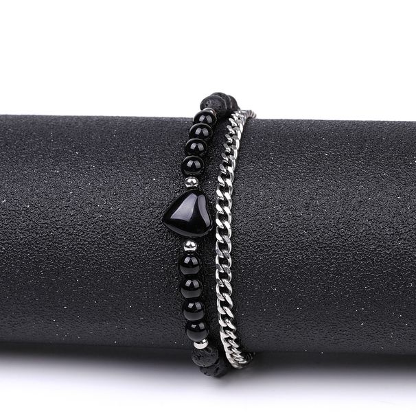 Green Aventurine & Rose Quartz Braided Bracelet - 6mm Healing Stones With Stainless Steel Chain, Unisex Spiritual Jewelry_voghion.com