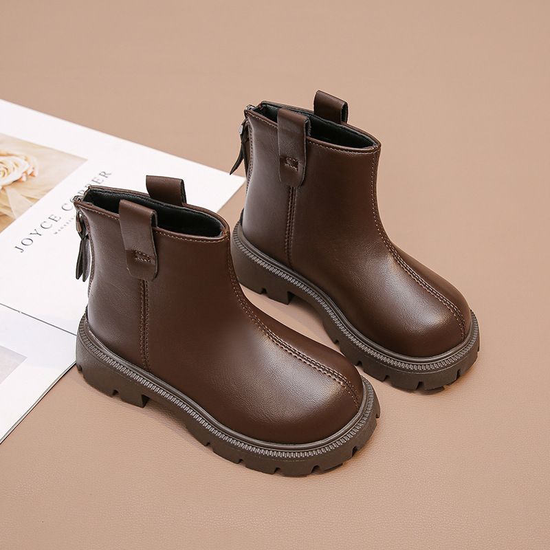 2024 Autumn Children's New Single Korean Edition Fashion Short Simple and Versatile Girls' Leather Boots_voghion.com