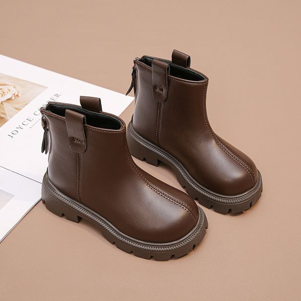 2024 Autumn Children's New Single Korean Edition Fashion Short Simple and Versatile Girls' Leather Boots_voghion.com