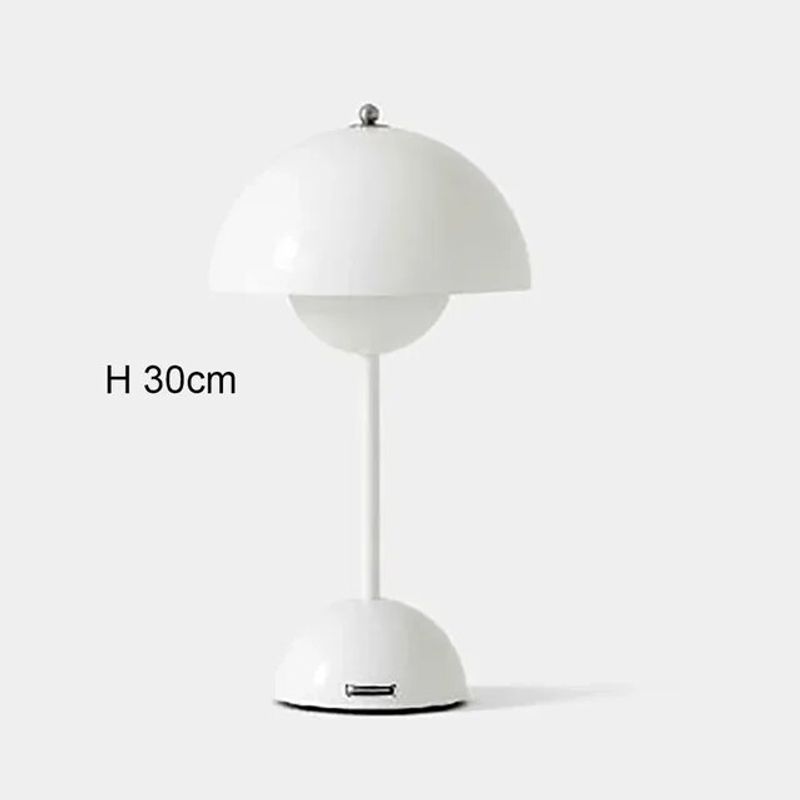Top Touch Switch LED Table Lamp Rechargeable Nordic Flower Bud Mushroom Design Living Room Bedroom Decor Desk Night Stand Lamp_voghion.com