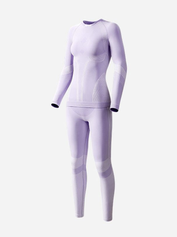 Intimo da sci funzionale a compressione ad asciugatura rapida per donna, strato di base termico traspirante per sport all'aria aperta e alpinismo_voghion.com