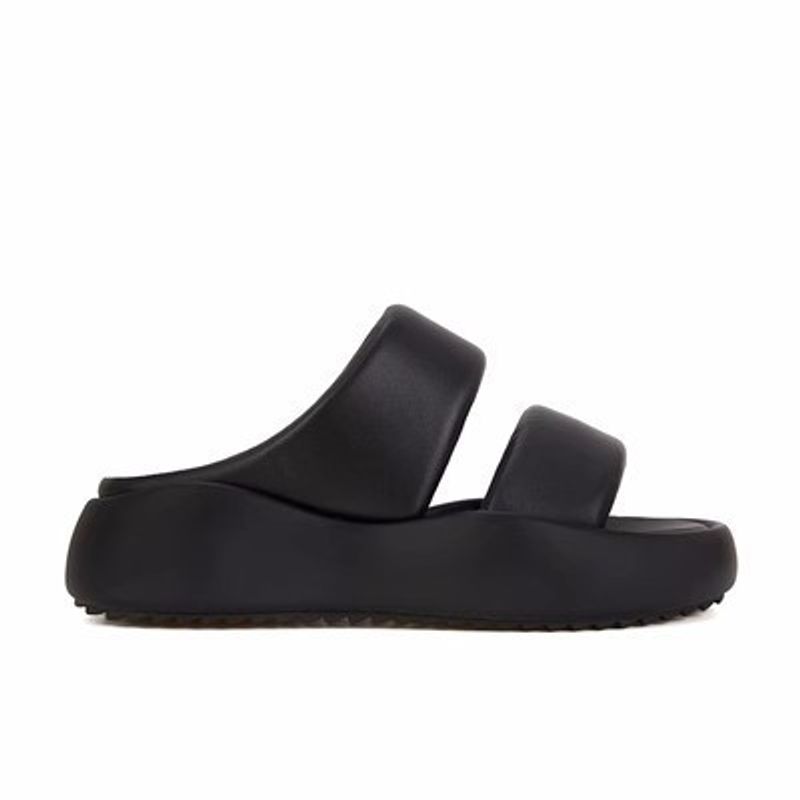[Sheii Suyin] Cloud Bubble~Lambskin Double Belt Bread Casual Thick Sole Elevated Slippers Women's Sandals_voghion.com