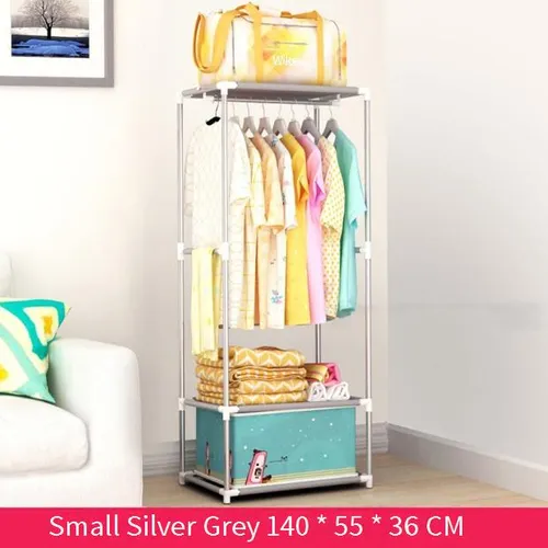 Adjustable Corner Clothes Rack – Space-Saving Wardrobe Organizer For Bedroom, Dorm & Entryway (16-Tube Frame, Multi-Level Storage, Easy Assembly)_voghion.com