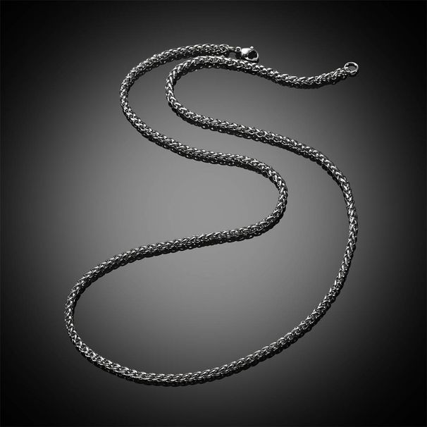 Halsketten Herren Edelstahl Blume Blau Halskette Metallkette DIY Schmuck Zubehör Titan Stahl Metall Schlangenknochenkette_voghion.com