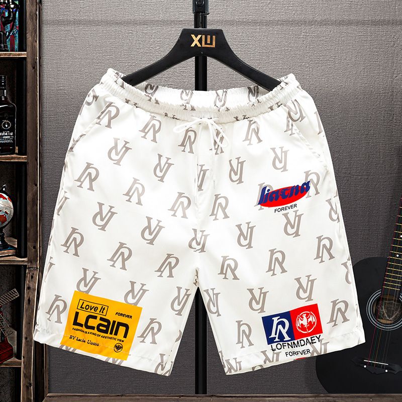 Beach pants men's quick drying loose five point swimsuits lovers' floral shorts seaside resort summer trend surfing pant_voghion.com