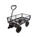 (Black Solid Wheels Wagon Cart) Solid Wheels Tools Cart Wagon Cart Garden Cart Trucks Make It Easier To Transport Firewood_voghion.com