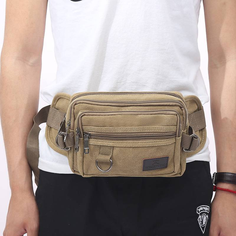Freizeit Canvas Gürteltasche Herren Taille Outdoor Freizeittasche Registrierkassentasche Multifunktions-Handy-Geldbörse_voghion.com
