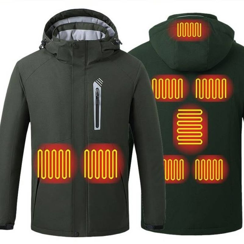Ropa para hombre, abrigo de algodón con calefacción inteligente, chaqueta con calefacción de ocho zonas y temperatura constante, abrigo grueso de algodón con calefacción_voghion.com