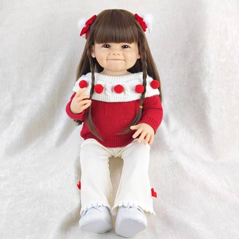 Poupée de renaissance 55 cm 22 pouces bébé entièrement en vinyle poupée de simulation cadeau de Noël pour filles bricolage princesse jouet préscolaire_voghion.com
