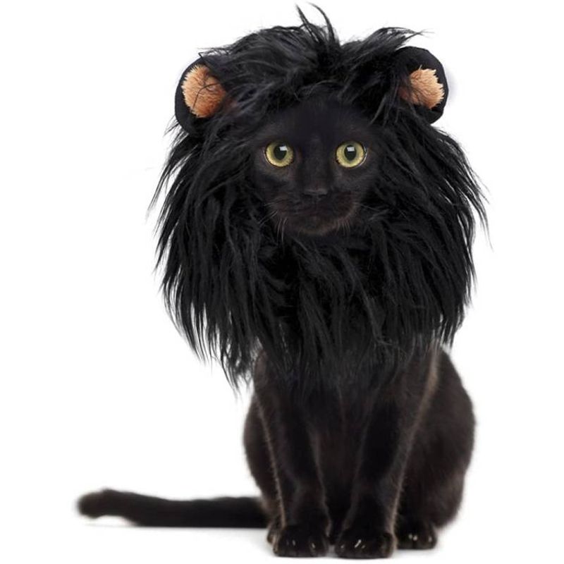 Pet Dog Cat Lion Headgear Headdress Wig Hat_voghion.com