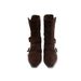 Retro Suede Square Toe Mid Length Boots For Women's Autumn And Winter Low Heeled Short Boots, 2025 Autumn And Winter New Versatile Women's Boots_voghion.com