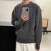 Maglione oversize da uomo in maglia – Pullover streetwear coreano con trama simile al mohair (grigio scuro, M-3XL)_voghion.com