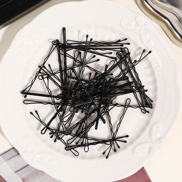 Spinki do włosów w kształcie litery U, bez śladu, okrągłe, falowane, płaskie, jednorzędowe, emaliowane, metalowe - koreańskie, minimalistyczne spinki do włosów_voghion.com