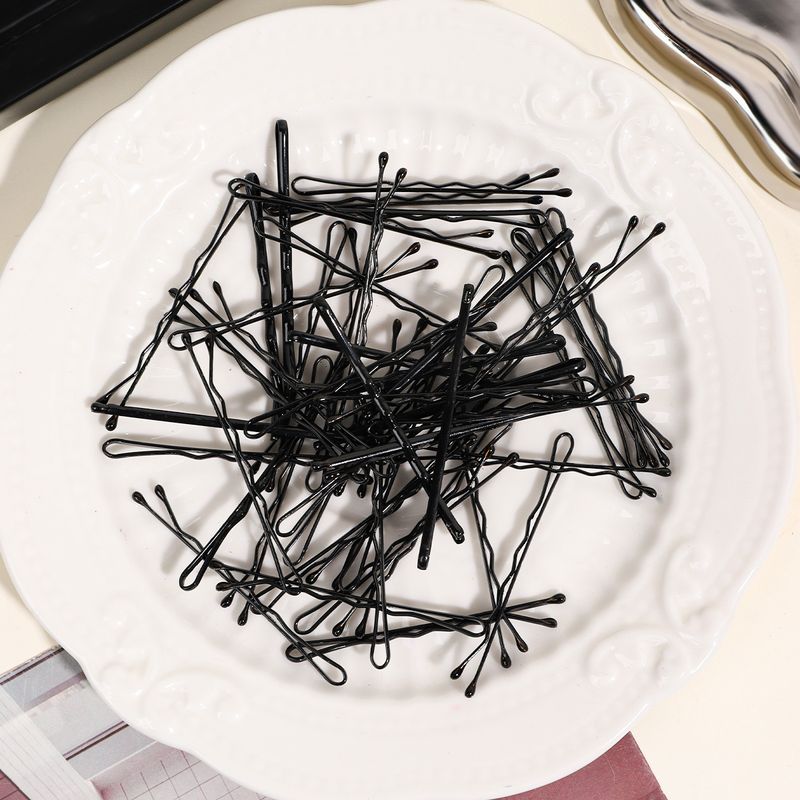 Fermagli per capelli in metallo smaltato a forma di U, senza traccia, con testa rotonda, ondulati e piatti, con una sola linea - Fermagli per sezionare lo stile minimalista coreano_voghion.com