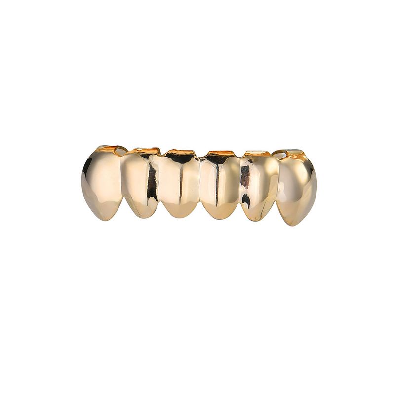 gold plated teeth hip hop braces glossy gold braces singer trendy decorative braces grillz Halloween_voghion.com