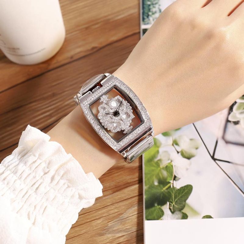 New Time Running with Diamond Set, Rotating Steel Band, Quartz Waterproof, Personalized Fashion Trendy Women's Watch_voghion.com