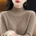 Maglione versatile in maglia a trecce, con collo alto, in cashmere caldo, per donna, autunno inverno_voghion.com