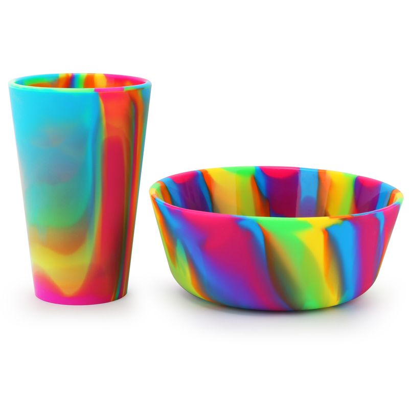  Hot Sale Silicone Water Cup Outdoor Camping Coffee Cup Wine Cup Hiking Tableware Set Anti-fall Fruit Bowl_voghion.com