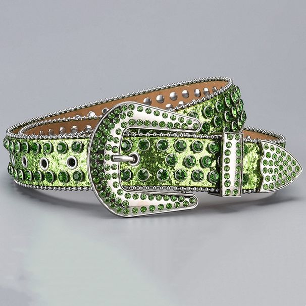 VOOTHOST Men's Jeans Rhinestone Large Size Women's Western Denim Shiny Rivet Design Leather HipHop Punk Rock Y2K Style Belt VB074_voghion.com