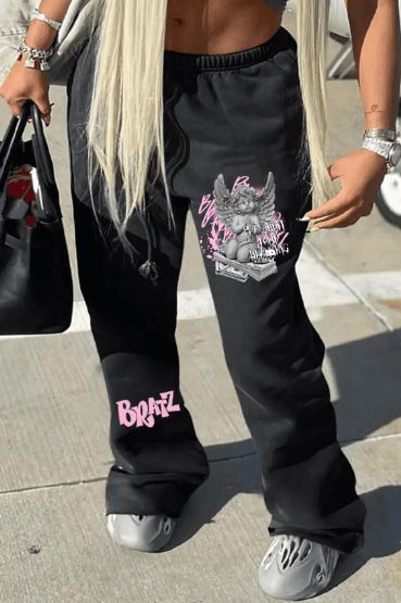 Damen-Jogginghose „Spice Girl“, modisch, bedruckt, für den Straßensport, lässig_voghion.com