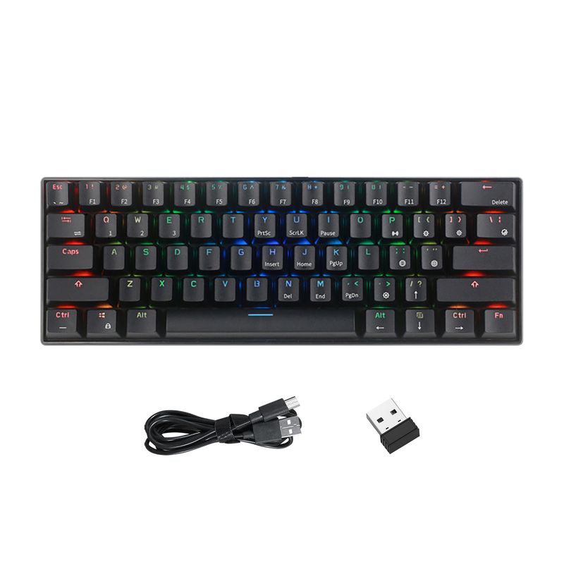 Farfi RK61 Desk Keyboard Sensitive Low Latency Ergonomic Wired Bluetooth-compatible Gaming Mechanical Keyboard For Office_voghion.com