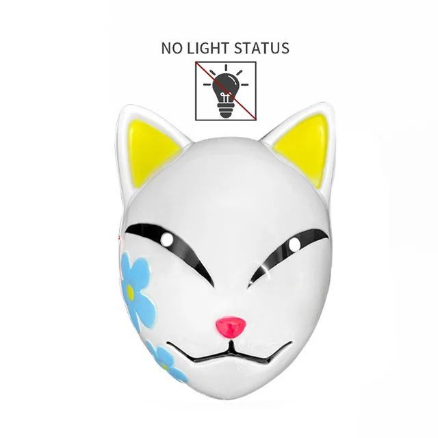 Halloween Cat Face Mask Halloween Glow LED Masks Anime Cosplay Masks Halloween Christmas Party Lighting Cat Masks_voghion.com