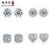 Boer For Women Ins Heart S Pure Silver Needle Six-Prong Zircon Earrings Jewelry_voghion.com