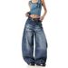 2025 Spring New Side Folding Wash Water Wide Leg Jeans For Men, Loose And Slimming, Casual Floor Pants_voghion.com