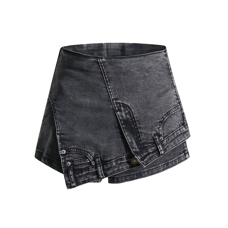 Edgy Jeansjacke & Shorts Set – Oversized Streetwear-Set mit Used-Details (S-L, Frühlings-Y2K-Revival)​_voghion.com