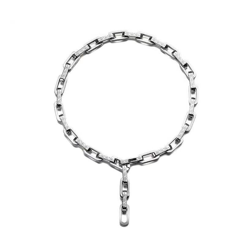 Personalità hip-hop, marchio alla moda, margherite colorate per uomini e coppie, collana in acciaio al titanio spesso per strada di nicchia._voghion.com