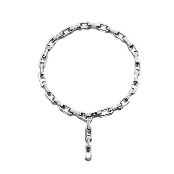 Personalità hip-hop, marchio alla moda, margherite colorate per uomini e coppie, collana in acciaio al titanio spesso per strada di nicchia._voghion.com