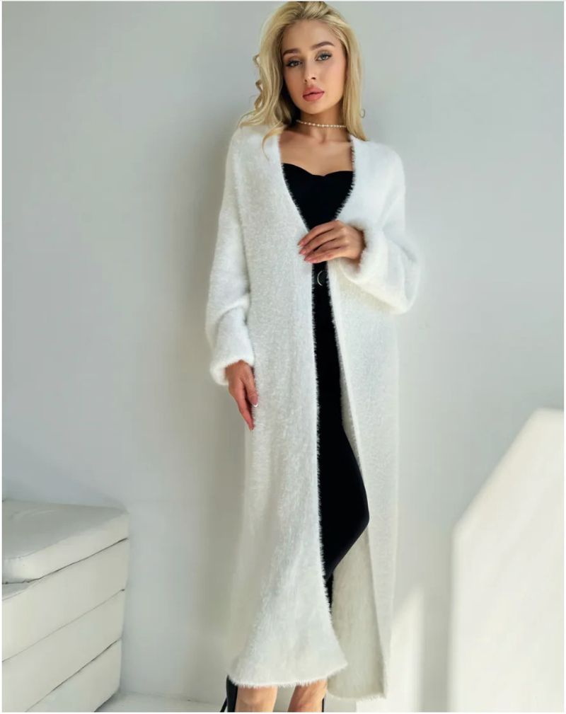 Kurzer kleiner Pullover Damenmantel Frühe schlanke und dünne Halbrollkragen-Taschen-Strickjacke_voghion.com