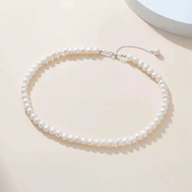 Natürliche Süßwasserperlenkette für Damen, S, Sier, Hirse, Temperament, Netzwerk, Rot, Mode, speziell geformte Perlen_voghion.com