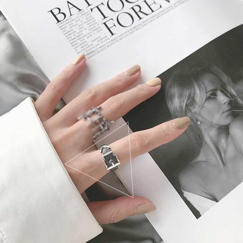 Argento Sterling per uomo e donna, personalità alla moda, tendenza, stile minimalista, design di nicchia, indice incrociato più fine._voghion.com