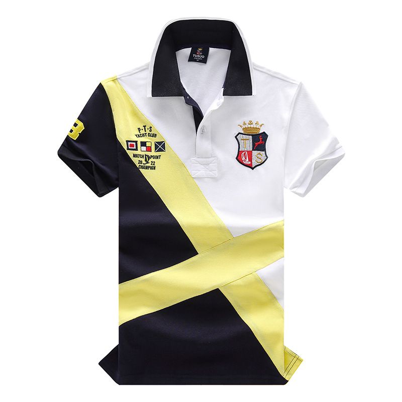 Abbigliamento da uomo polo da uomo manica corta in cotone colore irregolare diviso bel marchio di moda uomo alla moda_voghion.com