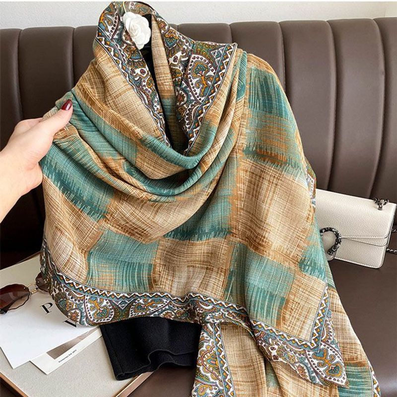 Cfnbharvest Brand 2023 Autumn/Winter New Cotton and Hemp Scarf Women's Atmosphere Korean Version Nobe and Warm Big_voghion.com