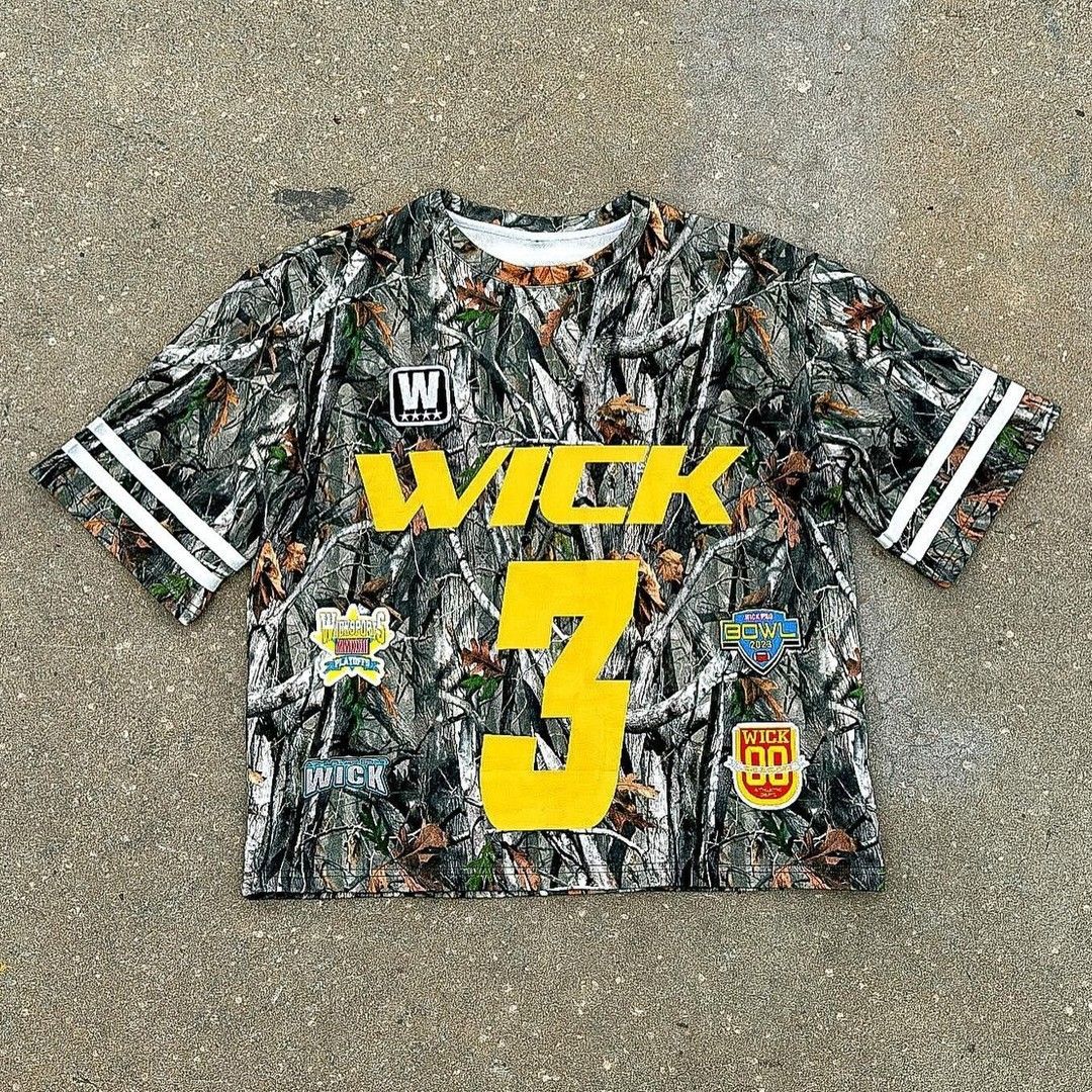 Camiseta de verano para mujer con estampado digital 3D de camuflaje, estampado tridimensional, frontal y posterior, jersey de moda._voghion.com