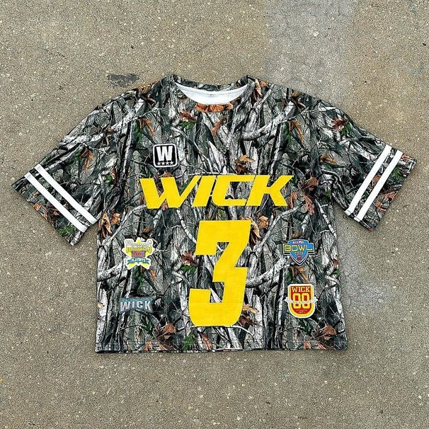 Camiseta de verano para mujer con estampado digital 3D de camuflaje, estampado tridimensional, frontal y posterior, jersey de moda._voghion.com