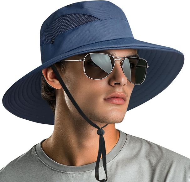 NPQQUAN Pferdeschwanz-Sonnenhüte für Damen und Herren, breite Krempe, LSF 50+, Angel- und Strandhüte_voghion.com