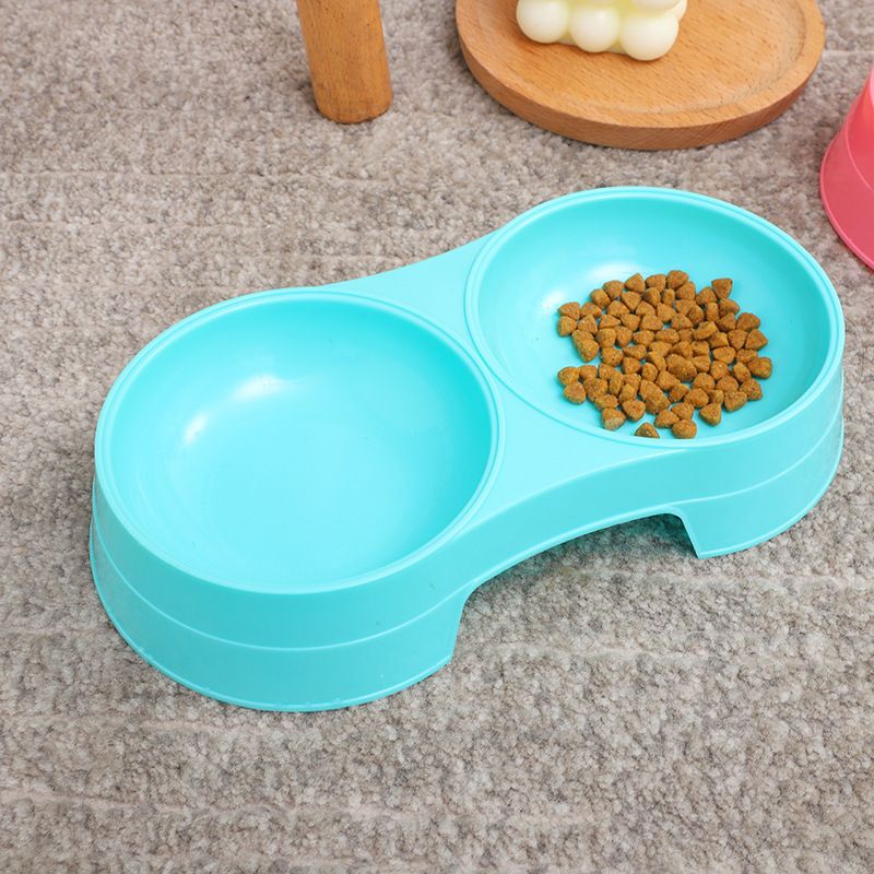 Gamelle anti-étouffement en plastique PP pour animaux de compagnie, double compartiment transparent et simple pour chats et chiens._voghion.com