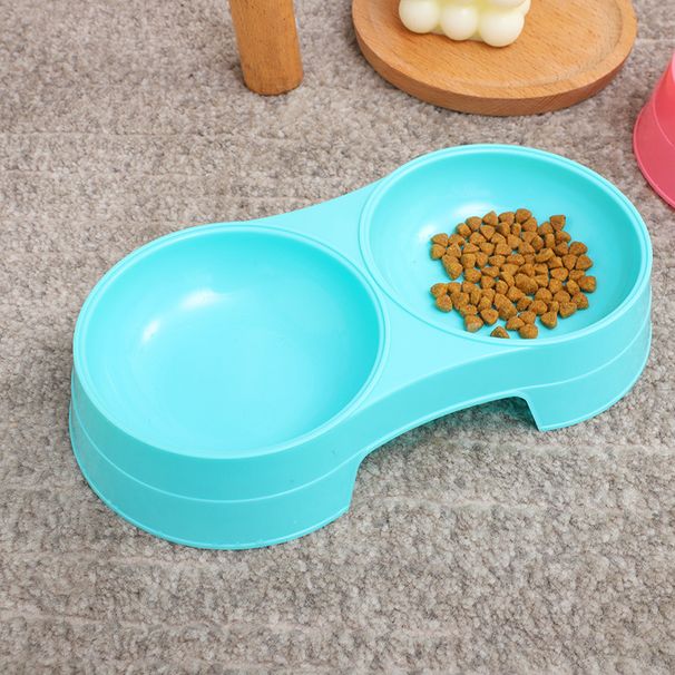 Gamelle anti-étouffement en plastique PP pour animaux de compagnie, double compartiment transparent et simple pour chats et chiens._voghion.com